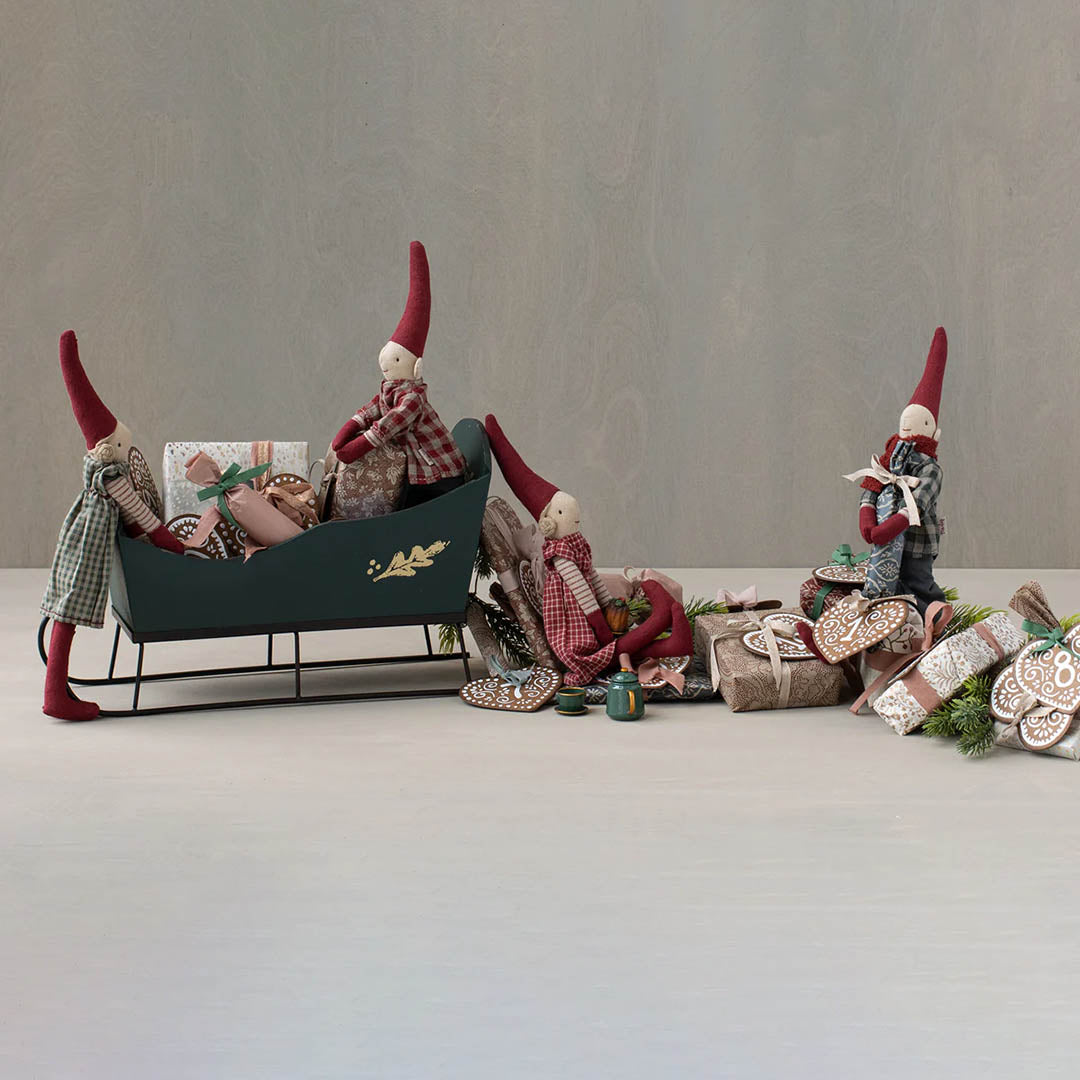 Wooden Sleigh, Mini - Green