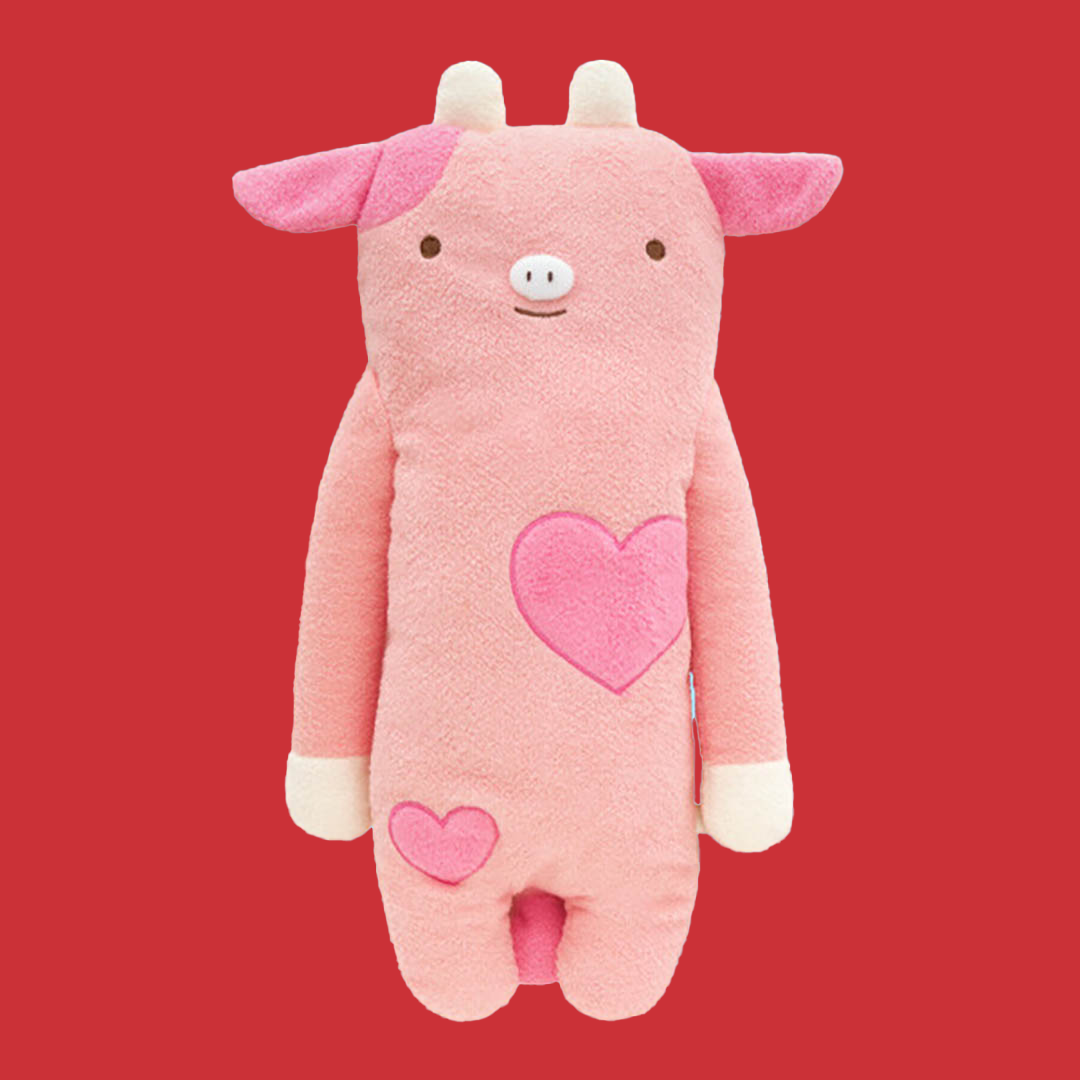 NEW Japanese Fumofumo-san Umo Cow Pink Heart Doll
