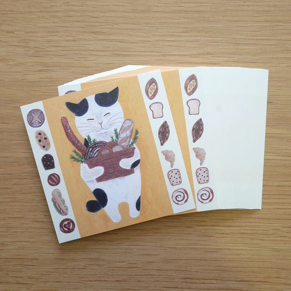 NEW Japanese Watercolor Illustration Memo Pad- Baking Kitty