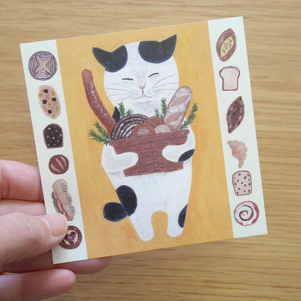 NEW Japanese Watercolor Illustration Memo Pad- Baking Kitty