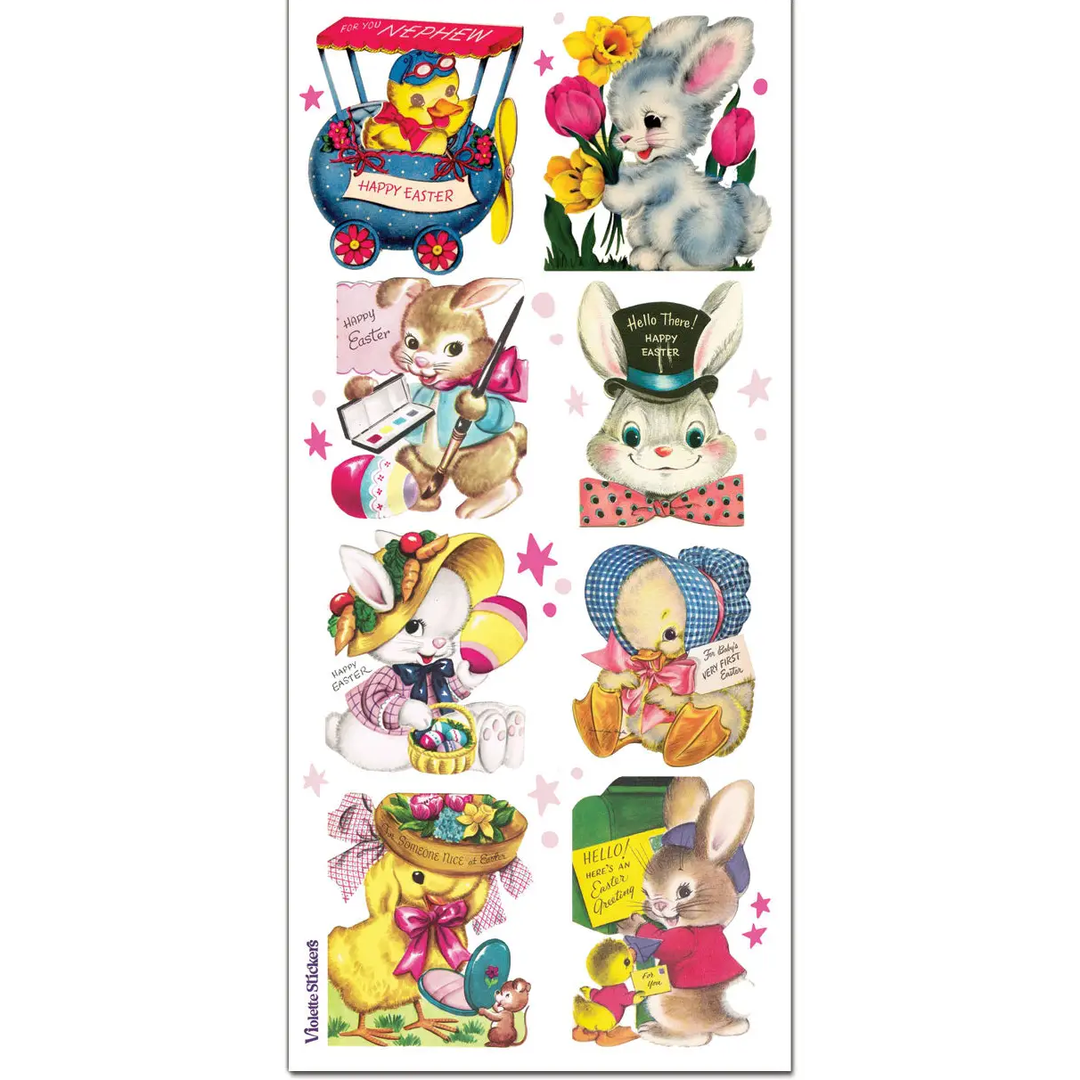 Retro Stickers: Vintage Easter