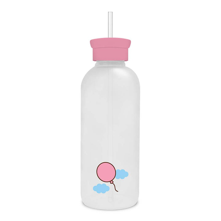 Pusheen Glass Water Bottle with Straw