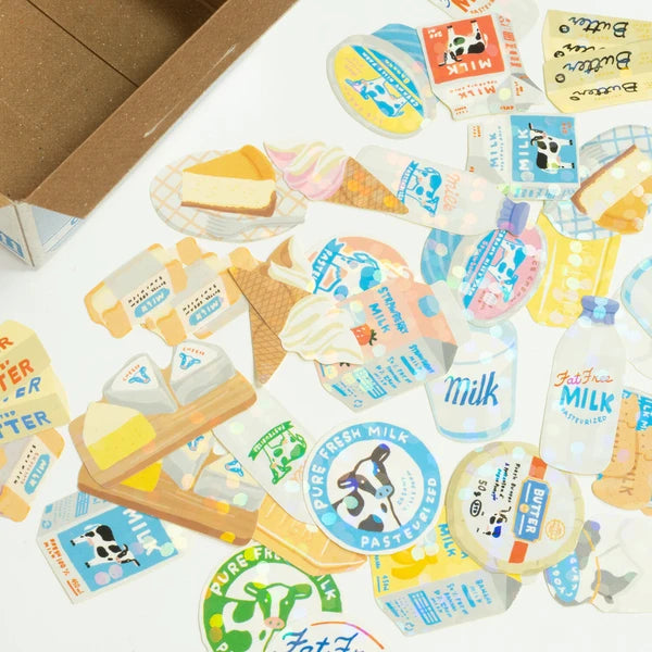 Japanese 40 Pc. Sticker Set- Cows, Milk & Cheese