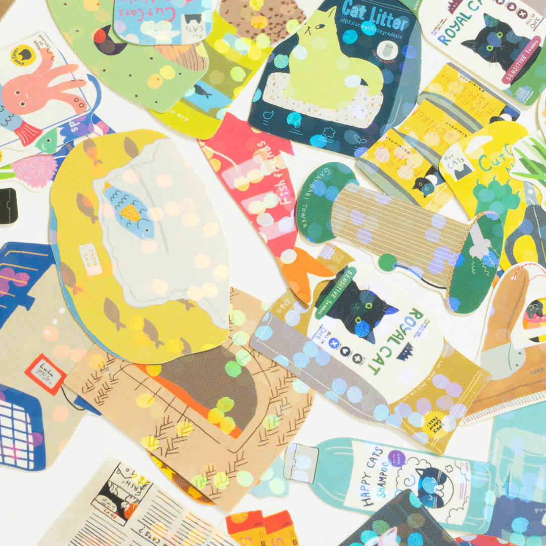 NEW Japanese 40 Pc. Sticker Set- Cats