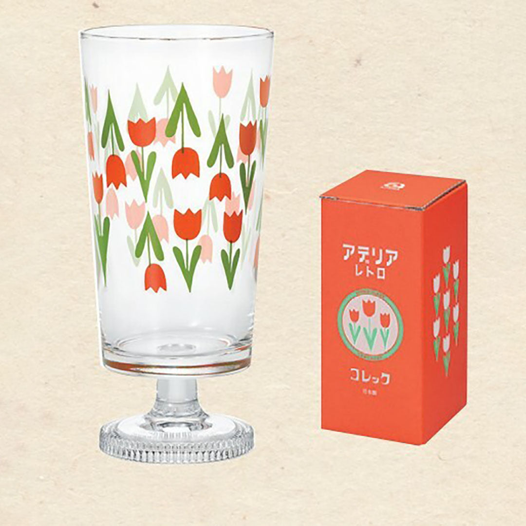 Retro Glass Tumbler Cup Tulip