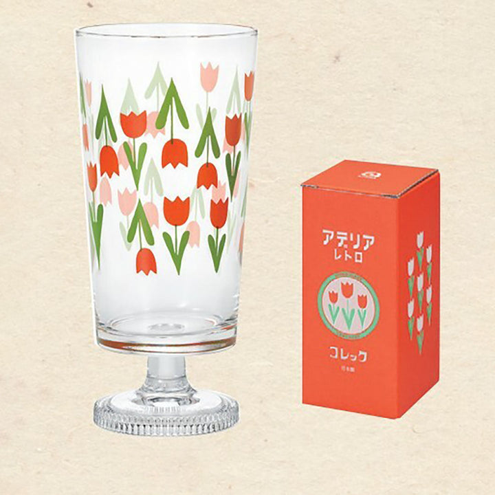 Retro Glass Tumbler Cup Tulip