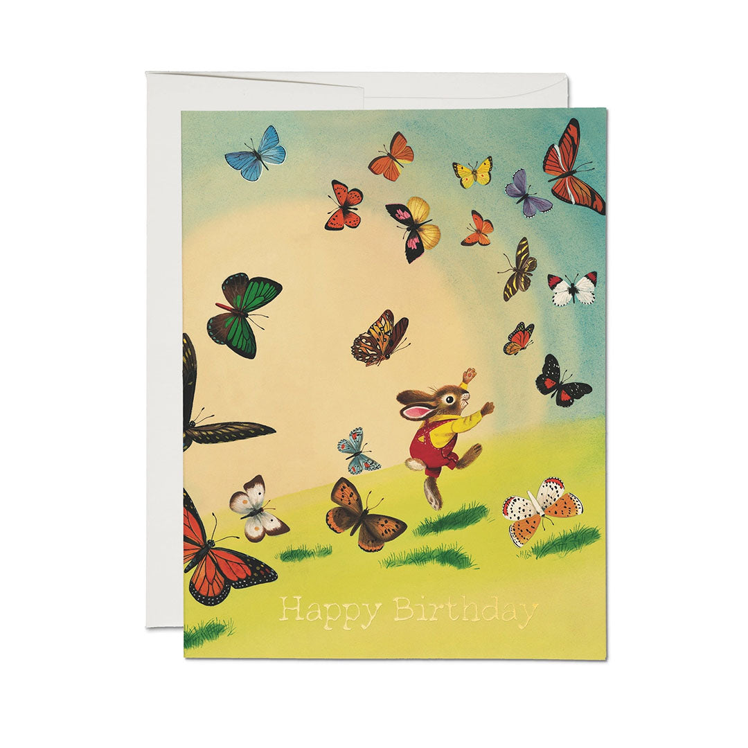 Richard Scarry Bunny and Butterflies Greeting Card