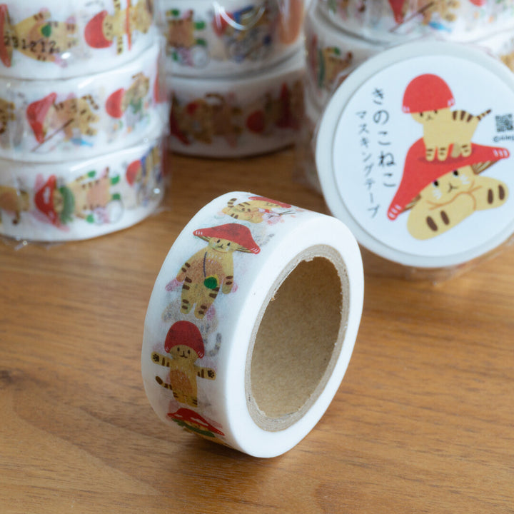 NEW Japanese Washi Tape Roll- Mushroom Kitty