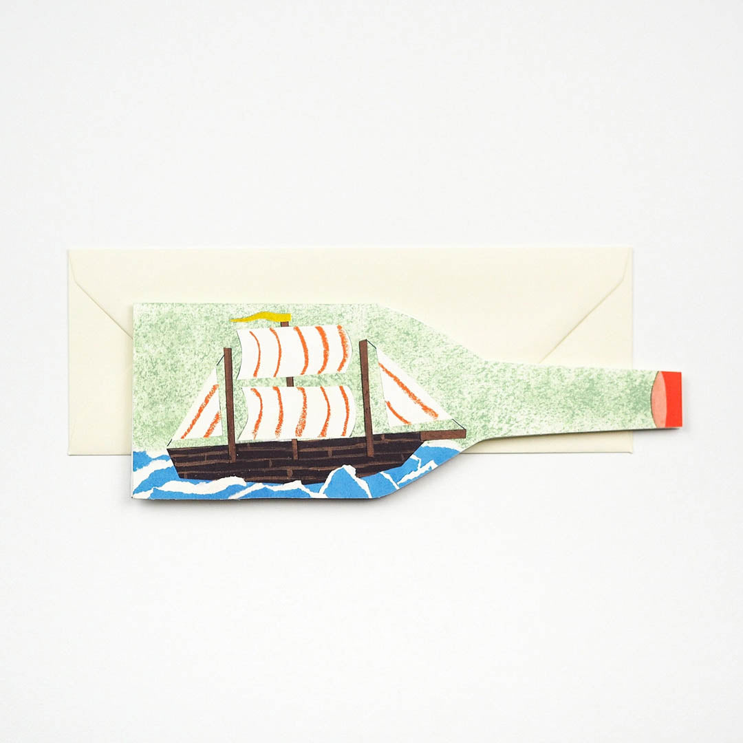 Greeting Card - Ship in a Bottle