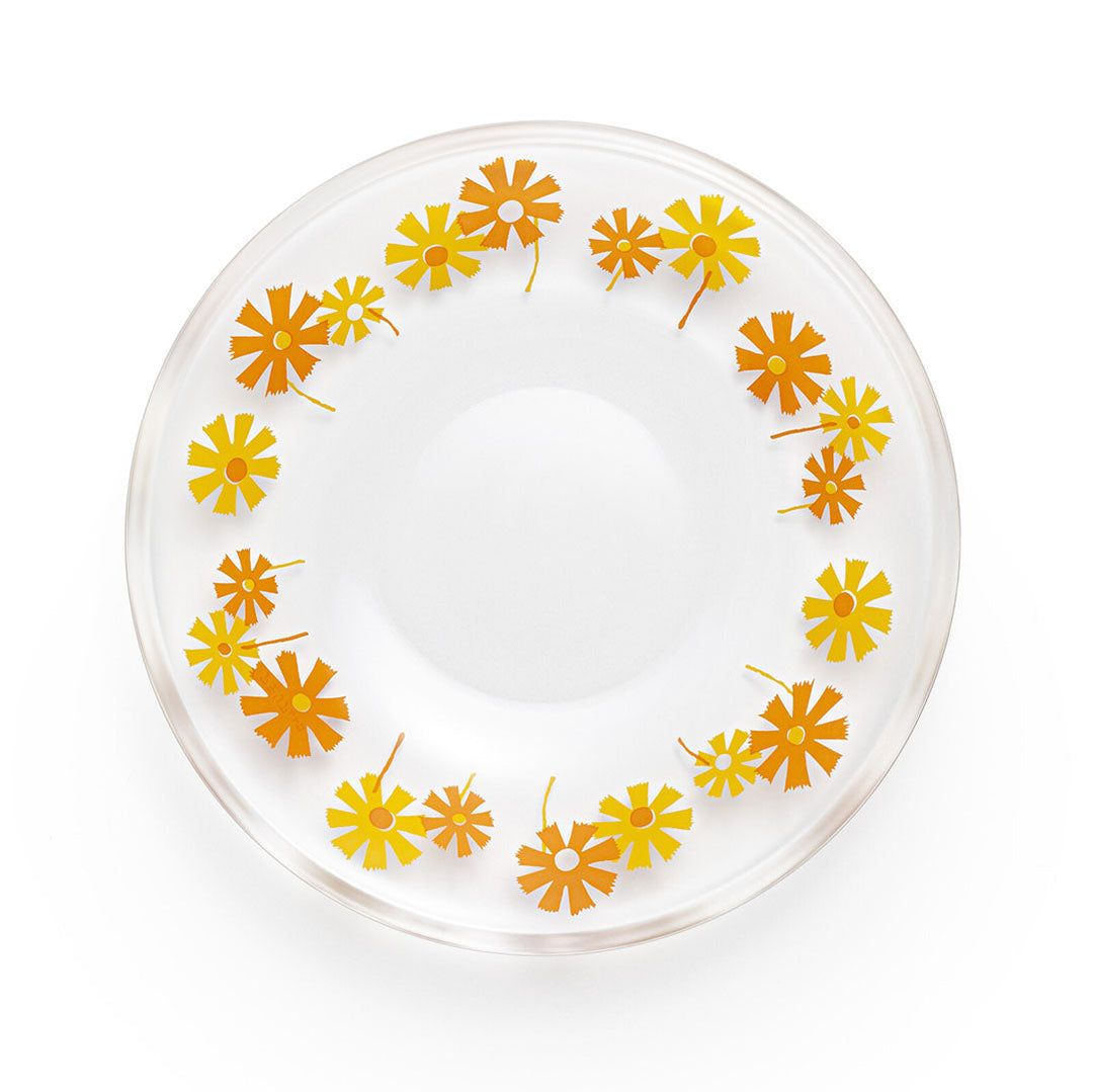 Retro Small Glass Plate - Alice Orange