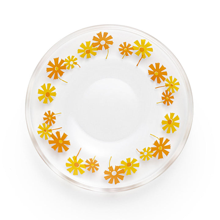 Retro Small Glass Plate - Alice Orange