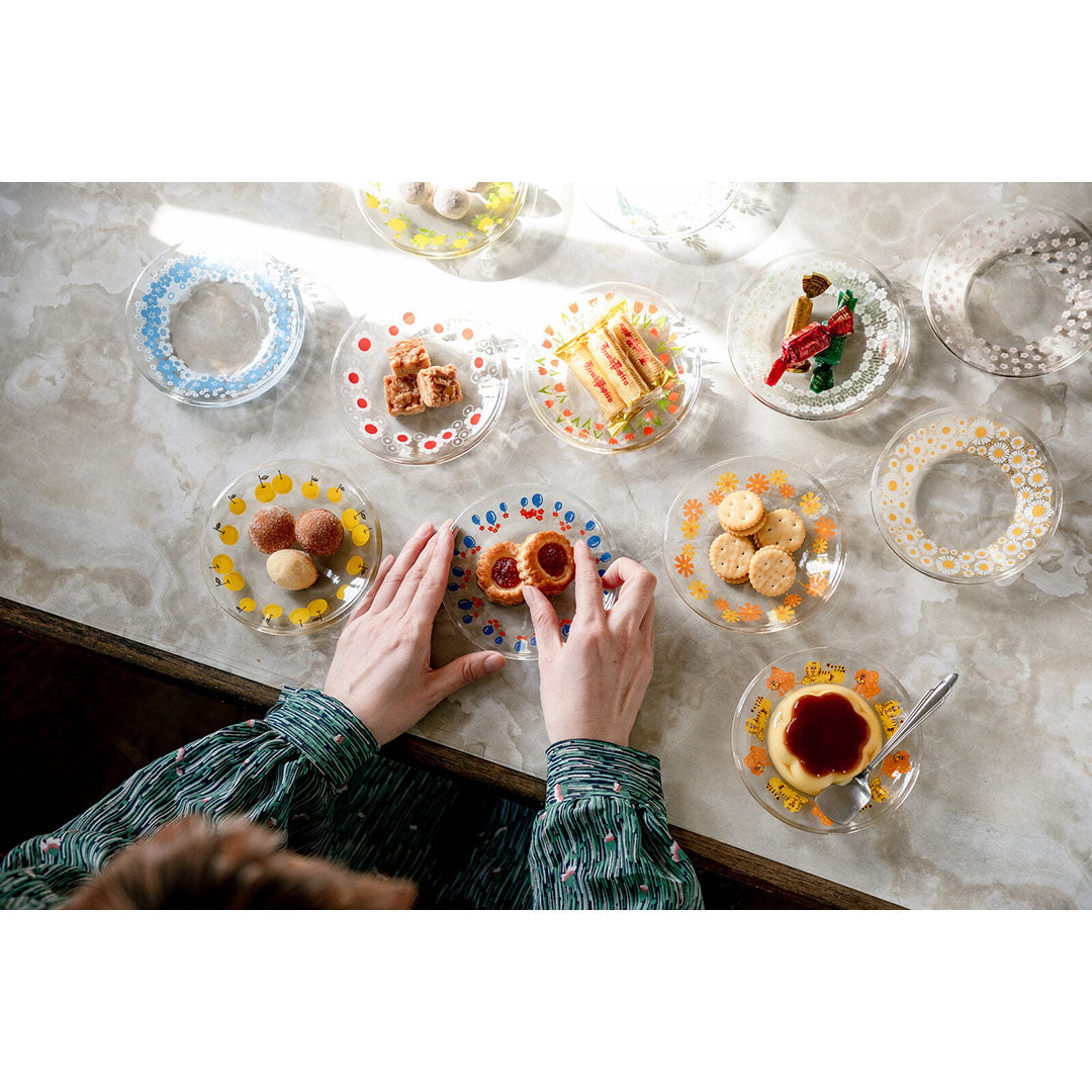 Retro Small Glass Plate - Alice Orange