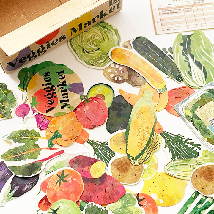 NEW Japanese 40 Pc. Sticker Set- Veggies
