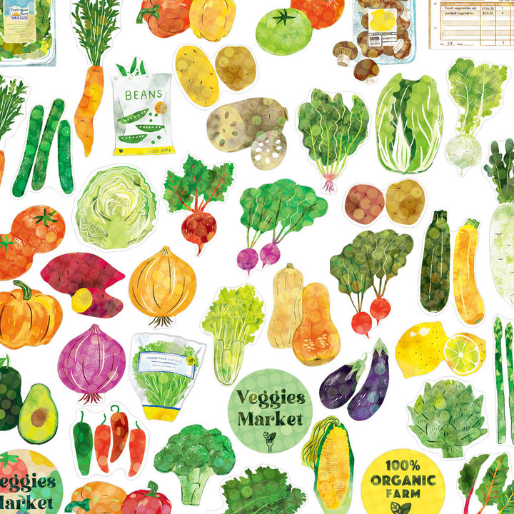 NEW Japanese 40 Pc. Sticker Set- Veggies