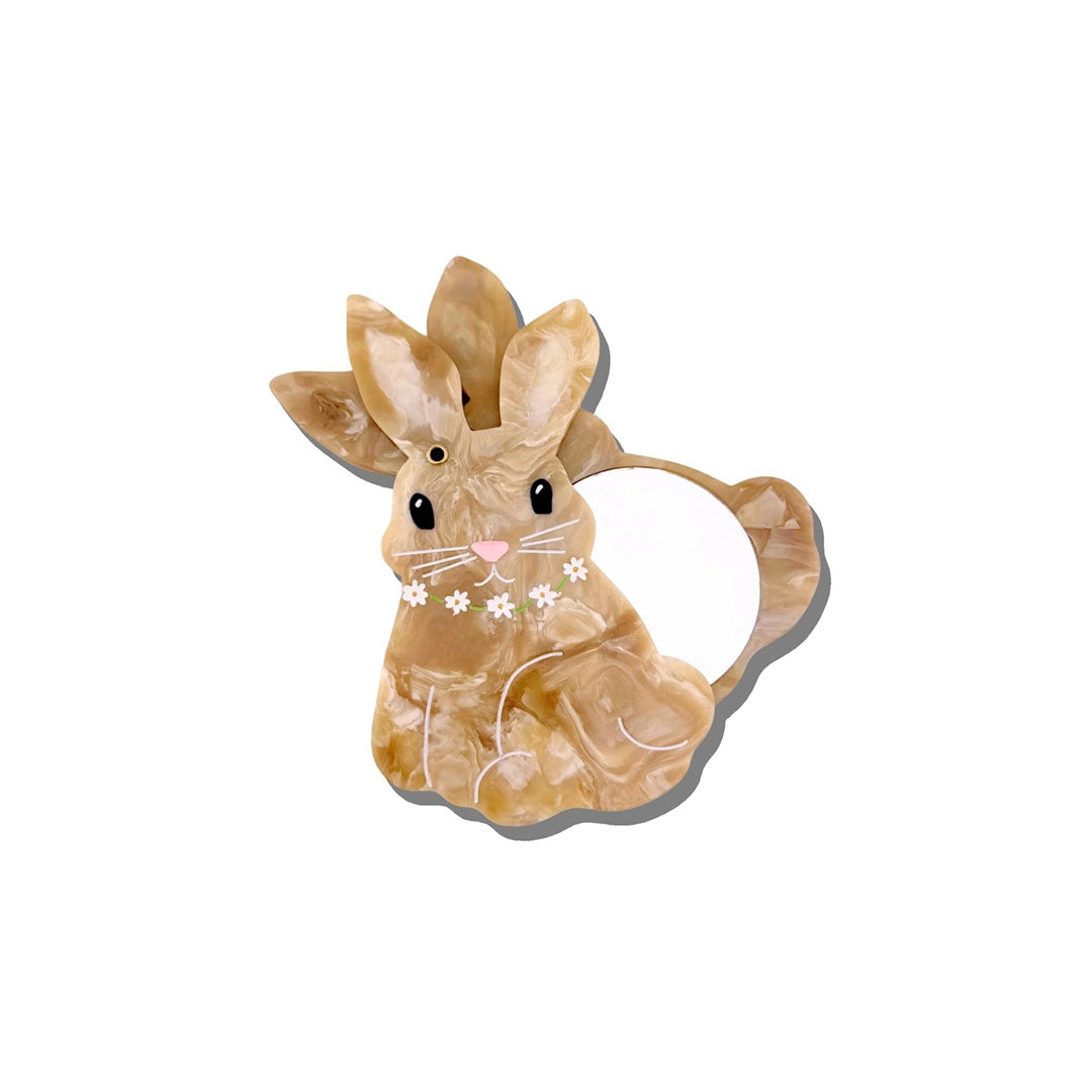 Hand-painted Bunny Compact Mirror