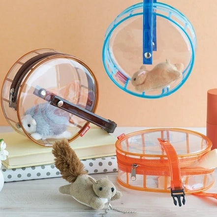 Kawaii Spinning Wheel Pouch with Critter- Hedgehog