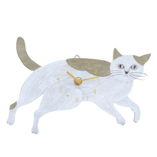 Matsuo Miyuki Die Cut Clocks- Beige Cat