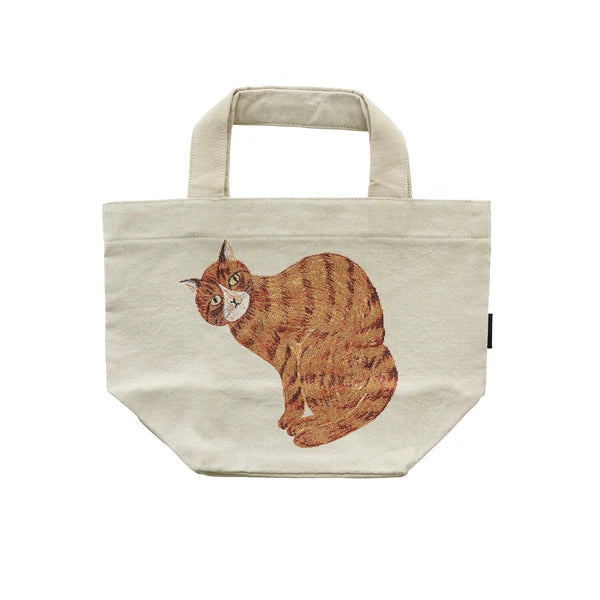 Matsuo Miyuki Cats Lunch Bag Tote- Cream