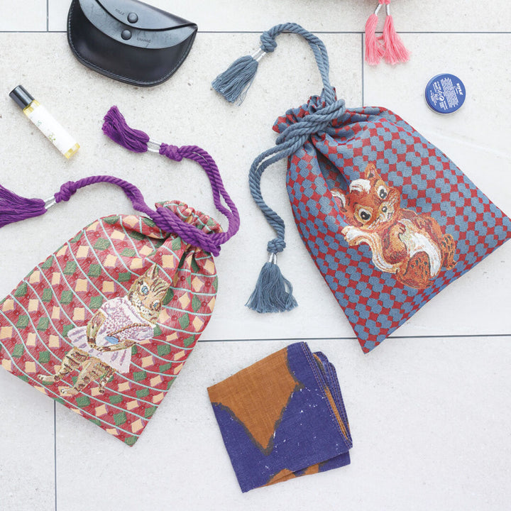 NEW Nathalie Lete Drawstring Bag - Maya Cat