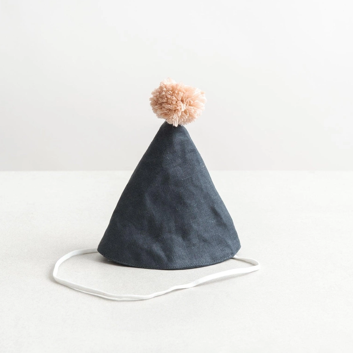 Handmade Linen Party Hat with Pom Pom- Available in Other Colors!