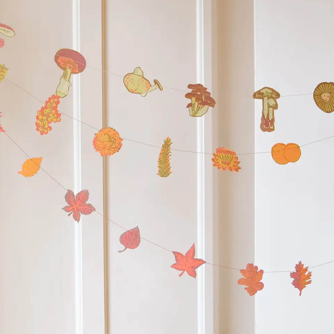 Mushroom Sewn Paper Garland