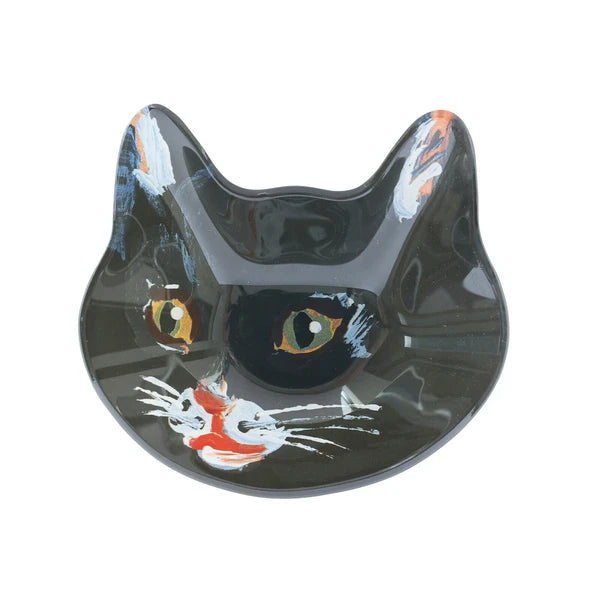 Nathalie Lete Glass Plate- Cat Black