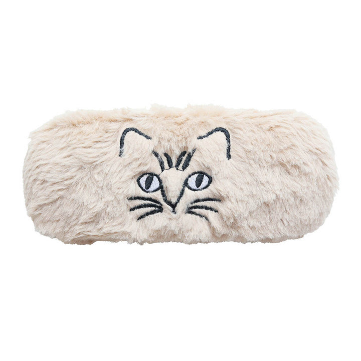 Matsuo Miyuki Fluffy Beige Cat Glasses Case