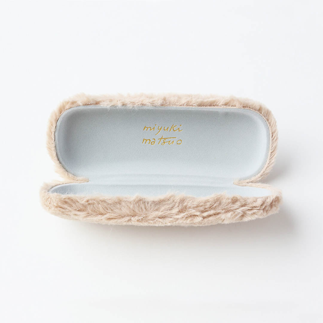 Matsuo Miyuki Fluffy Beige Cat Glasses Case