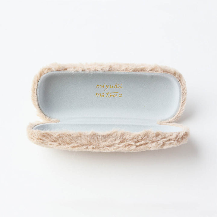 Matsuo Miyuki Fluffy Beige Cat Glasses Case