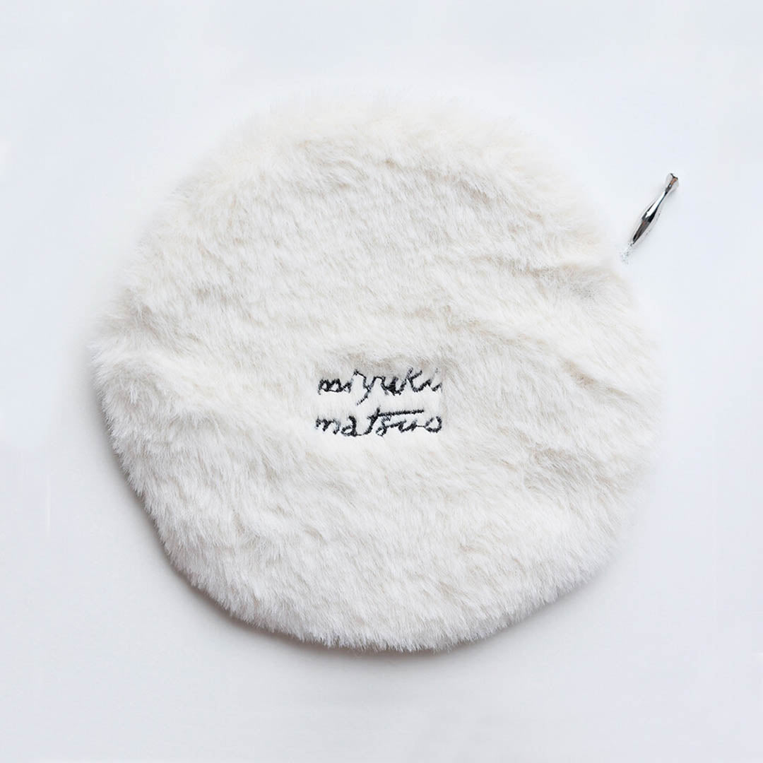 Matsuo Miyuki Fluffy Beige Cat Pouch