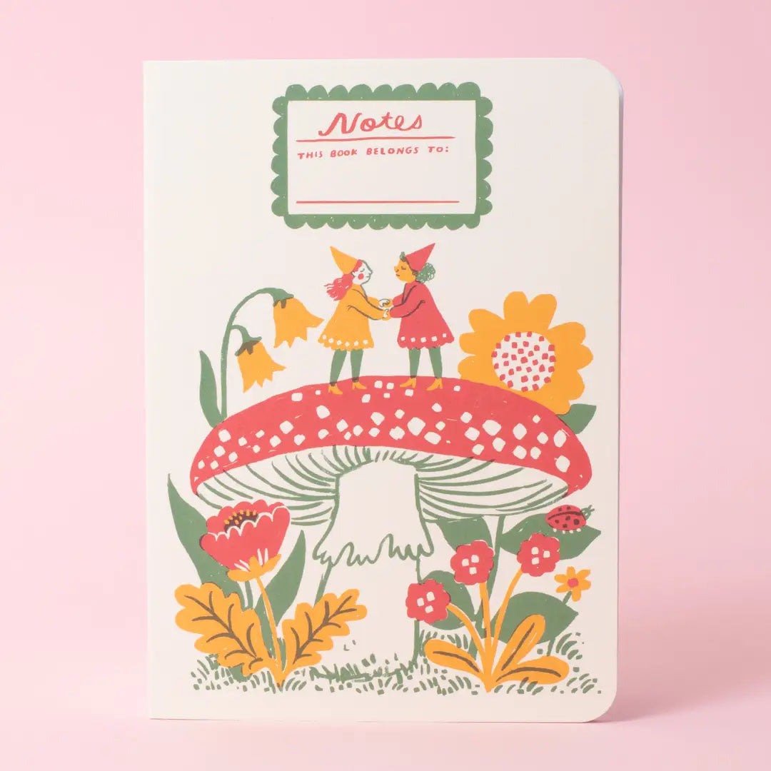 Gnomes & Mushroom B6 Blank Notebook