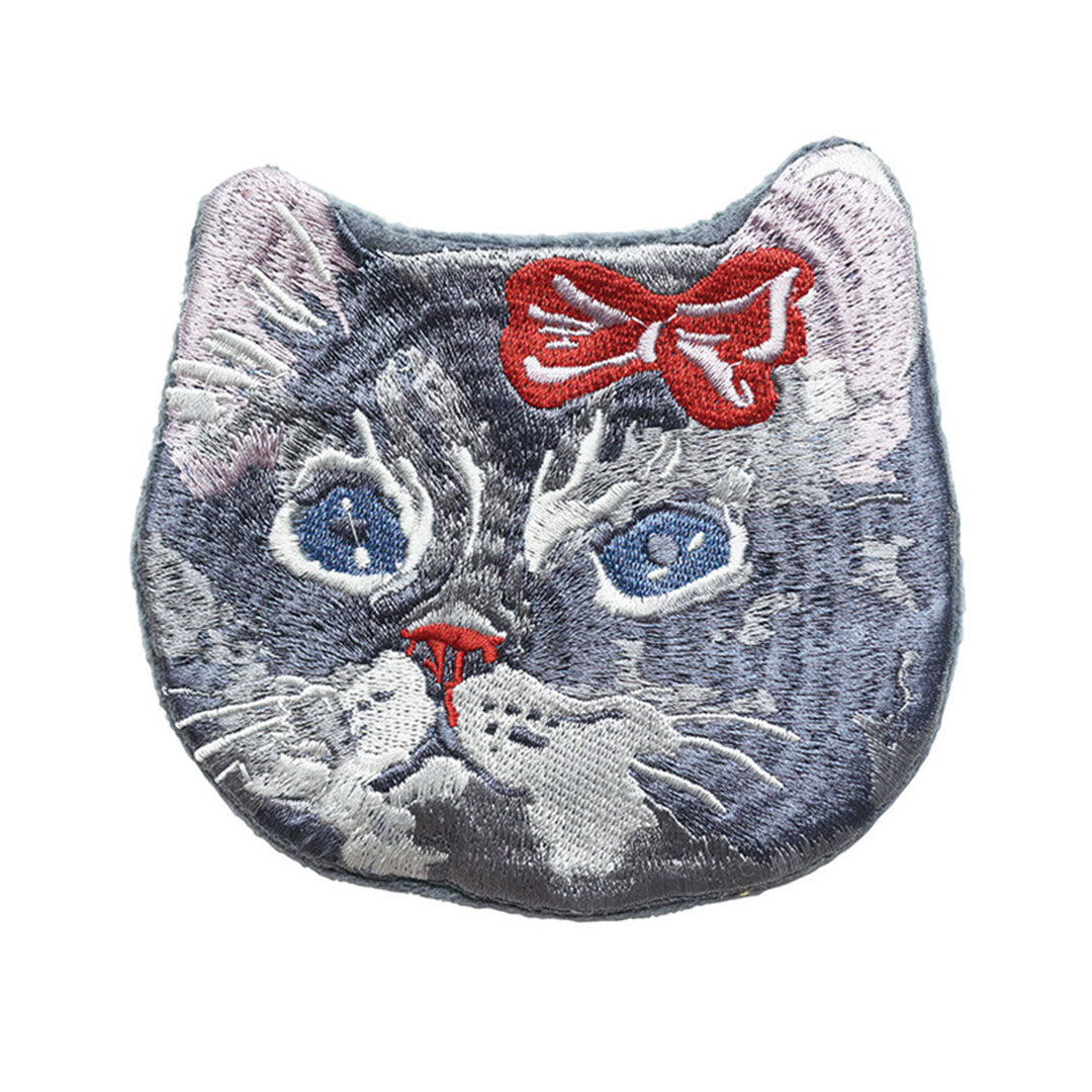 Nathalie Lete Embroidered Pouch - Gray Cat