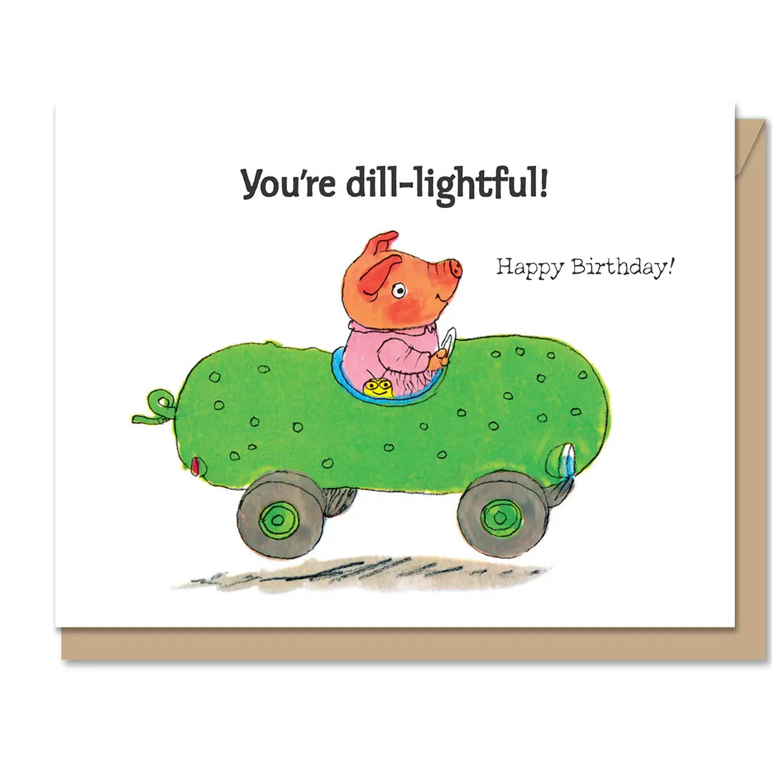 Richard Scarry Birthday Greeting Card Regular Size - Dill-lightful Birthday