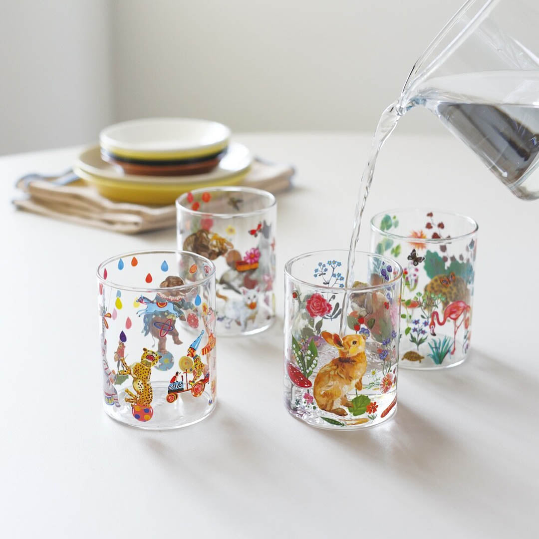 Nathalie Lete Glass Tumbler - Rabbits