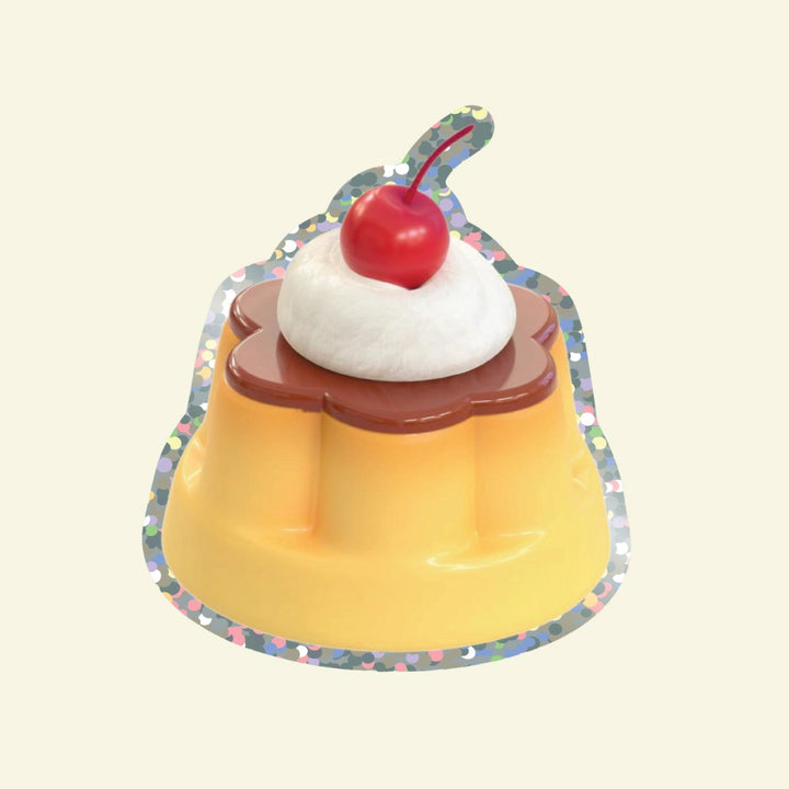 Purin Japanese Custard Pudding Vinyl Glitter Sticker
