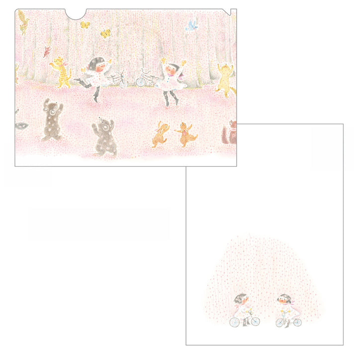 Chirri & Chirra Clear File Folder - Cherry Blossom Shower