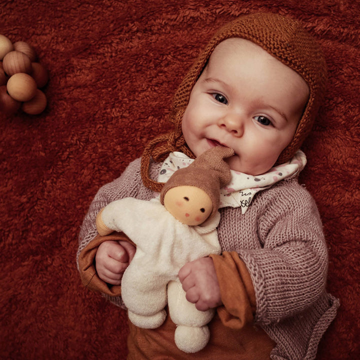 Nanchen Nucki Mini Cuddle Doll- Beige Hat and Cream