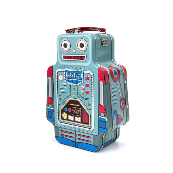 Retro Tin Lunch Box Case- Robot