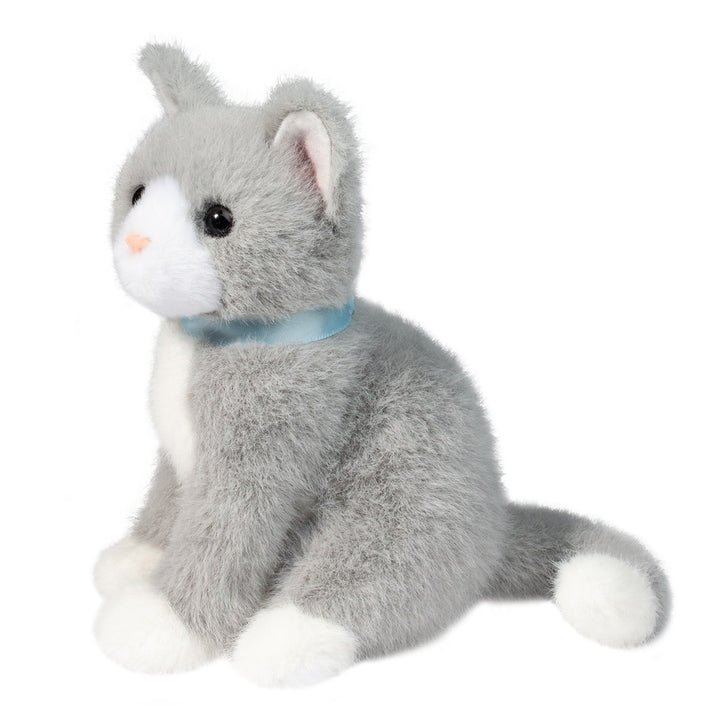 Mini Gray Cat with Ribbon