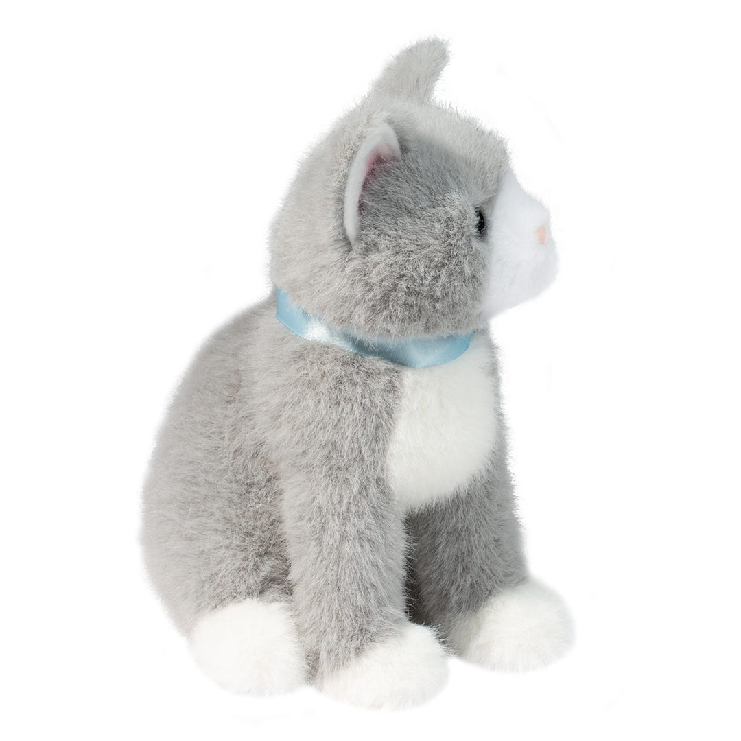 Mini Gray Cat with Ribbon