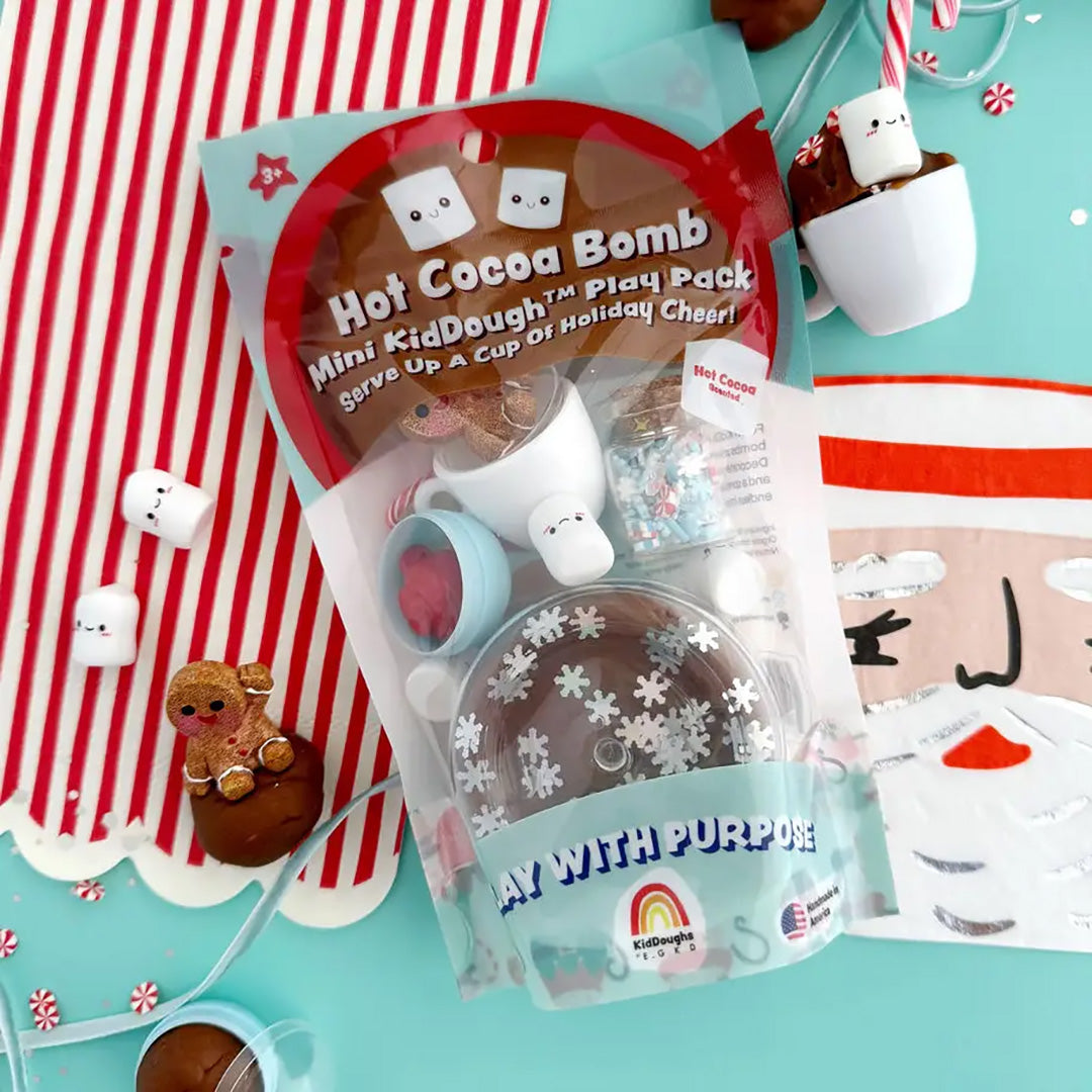 Scented Natural Sensory Play Dough Kit-  Hot Cocoa Bomb Mini KidDough Play Kit