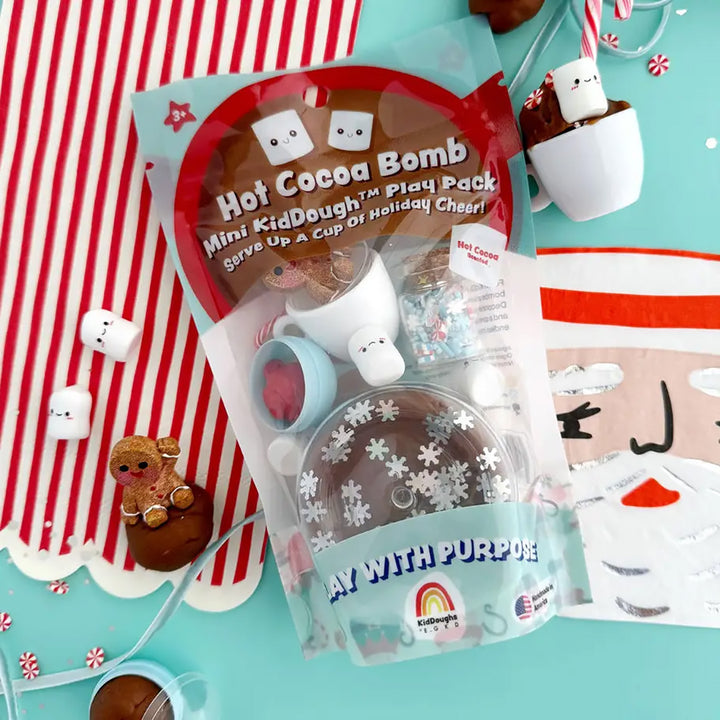 Scented Natural Sensory Play Dough Kit-  Hot Cocoa Bomb Mini KidDough Play Kit