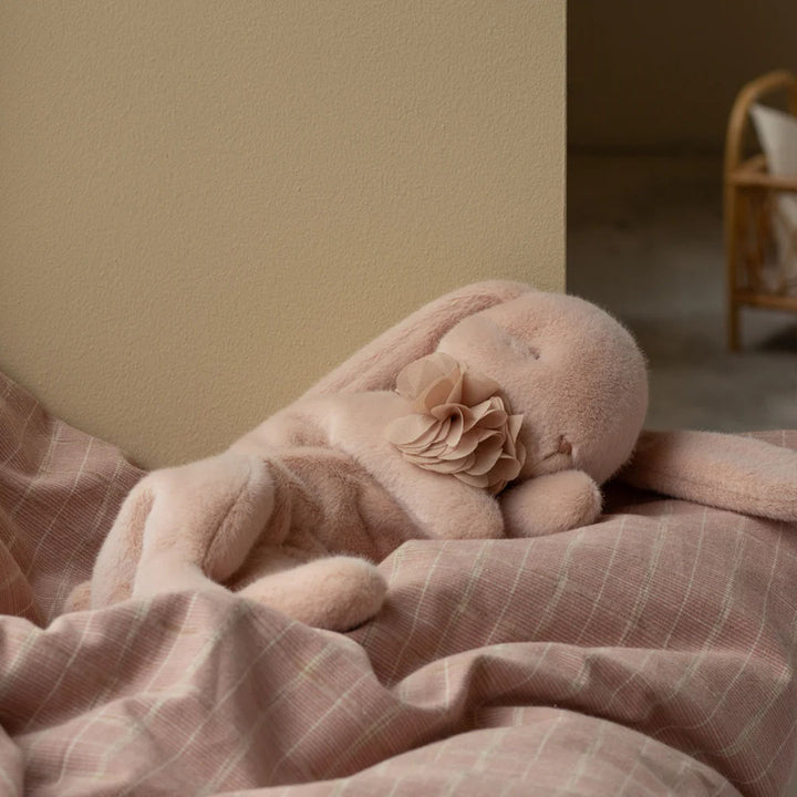 Sleeping bunny plush, Small - Powder