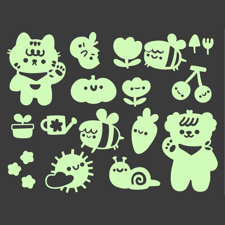 Japanese Glo Stickables Set- Garden Friends By Ilariapops