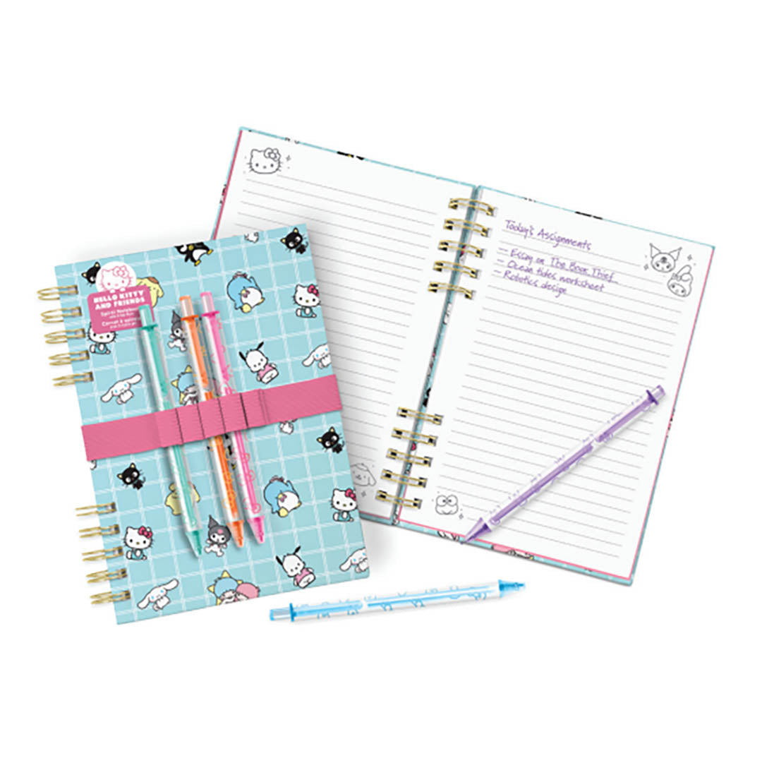 Hello Kitty and Friends Blue Grid Harper Notebook & Pen Set