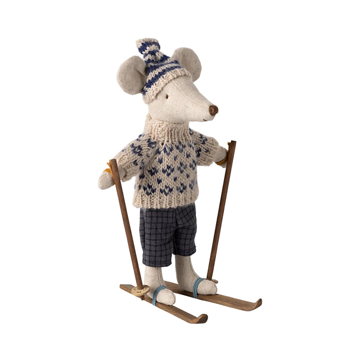 NEW Winter mouse with ski set, Dad - Blue