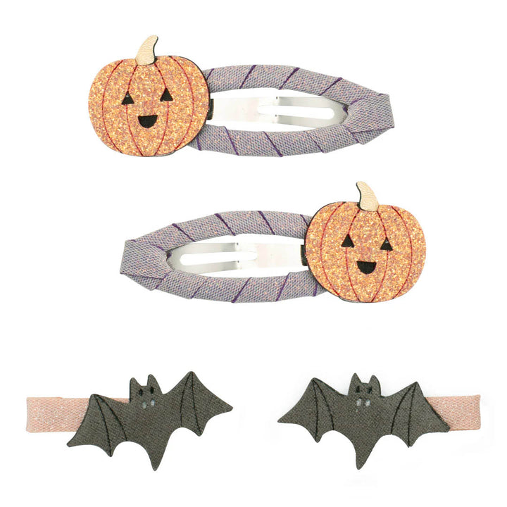 NEW Pumpkin & Bat Clip Set