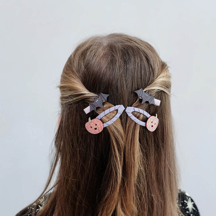 NEW Pumpkin & Bat Clip Set