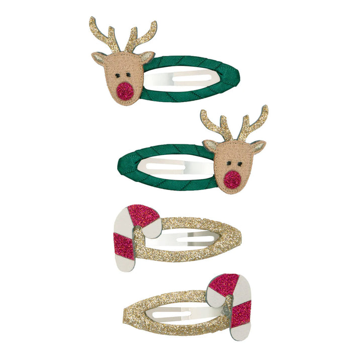 Reindeer & Candy Cane Clip Set Clic Clacs - Set of 4