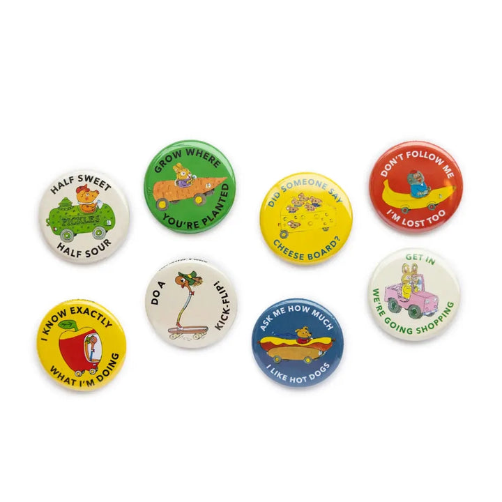 Richard Scarry® - Button Pins Cars & Trucks Assorted